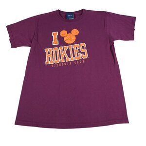VA Tech Hokies Disney Youth XL T-Shirt Maroon Orange Distressed Short Sleeve